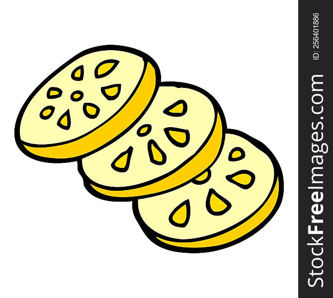 cartoon doodle lemon slices