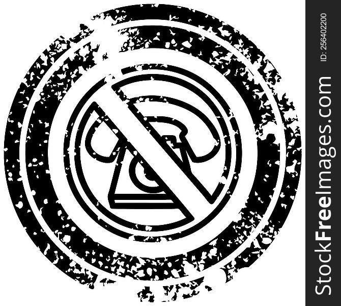 no cold calling distressed icon symbol