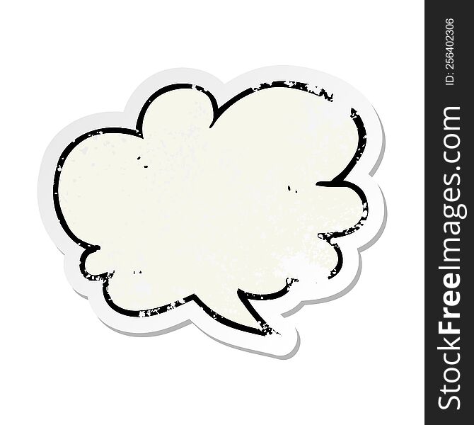 Retro Distressed Sticker Of A Cartoon Speech Bubble