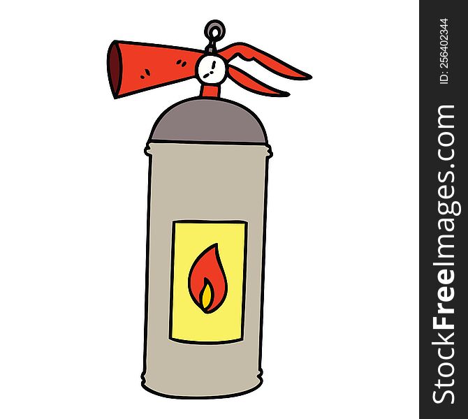 Quirky Hand Drawn Cartoon Fire Extinguisher