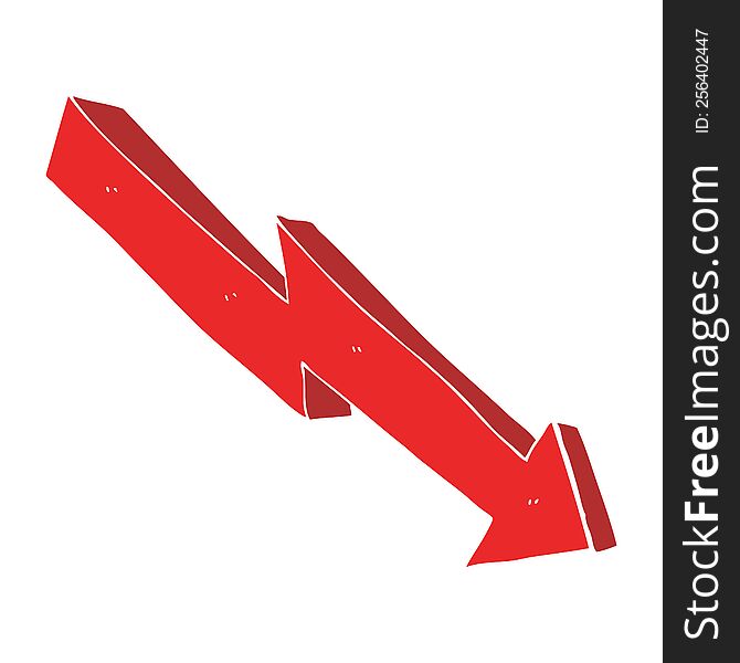 flat color illustration of arrow down trend. flat color illustration of arrow down trend