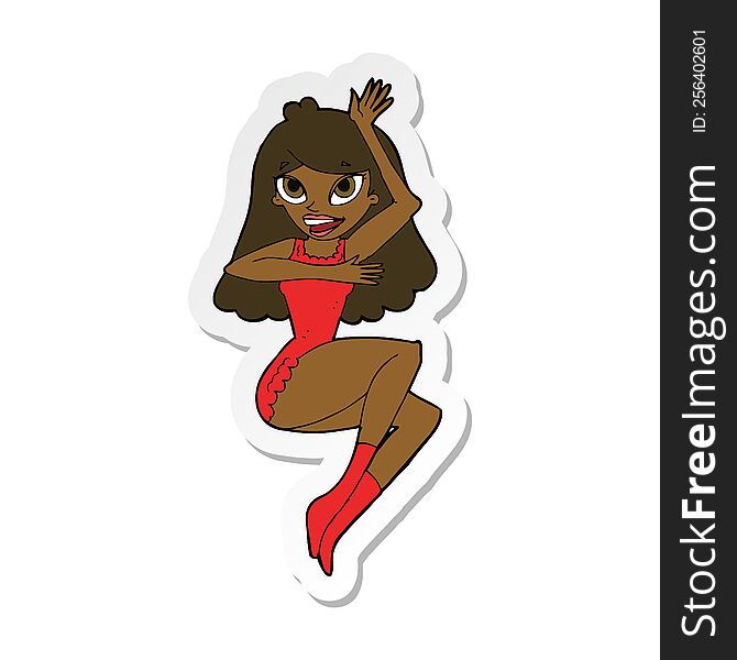 sticker of a cartoon woman in lingerie