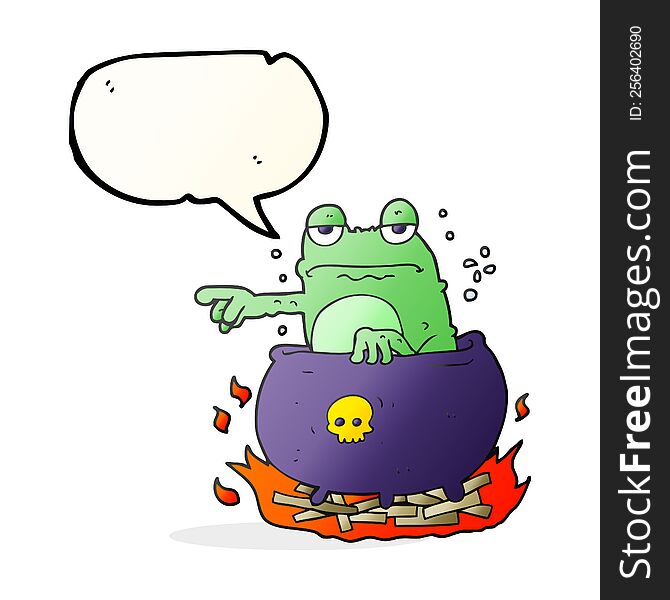 Speech Bubble Cartoon Halloween Toad