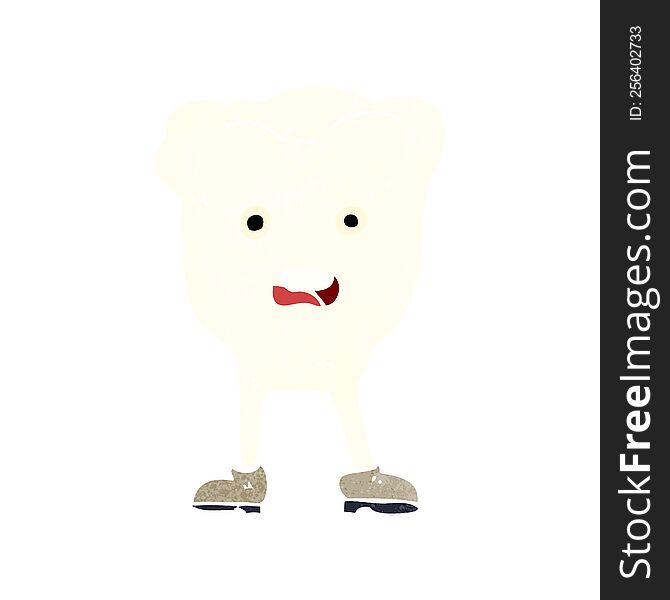 cartoon tooth looking afraid