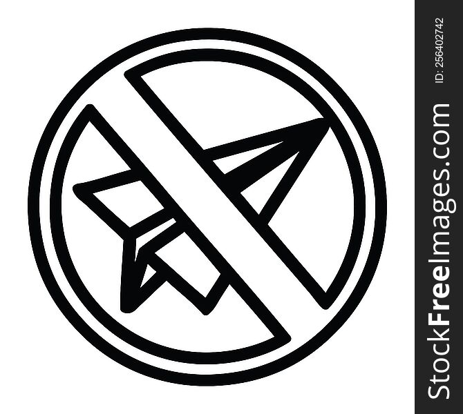 paper plane ban icon symbol