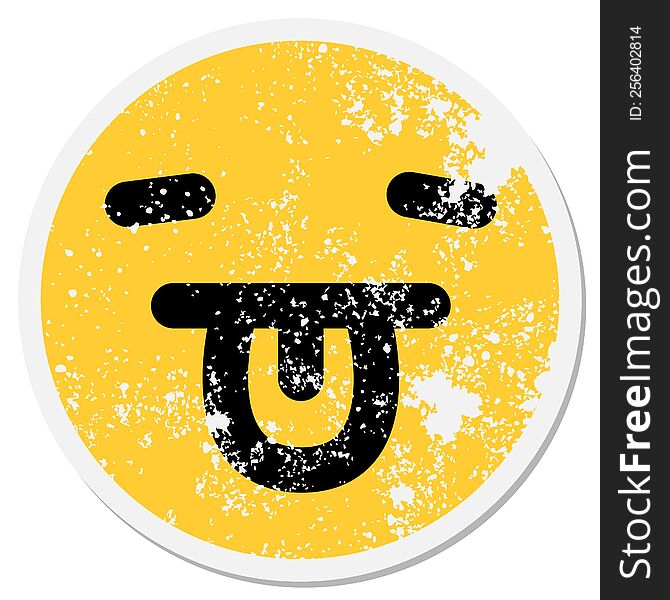 Tired Face Sticking Out Tongue Circular Sticker