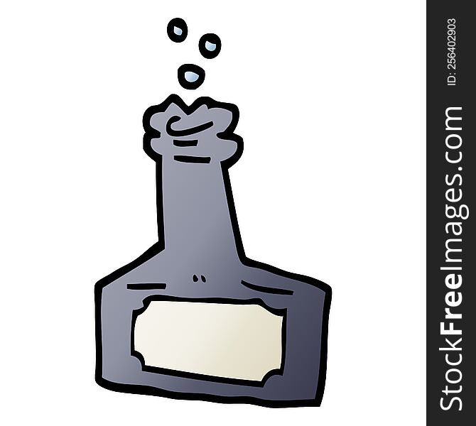 Vector Gradient Illustration Cartoon Bubbling Bottle