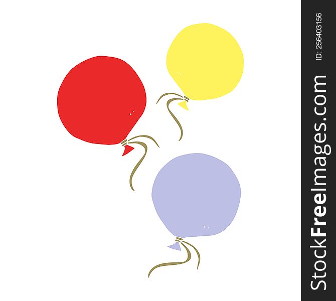 Flat Color Illustration Of A Cartoon Balloons