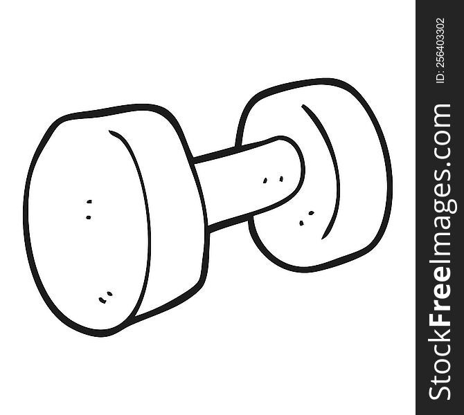 Black And White Cartoon Dumbbell