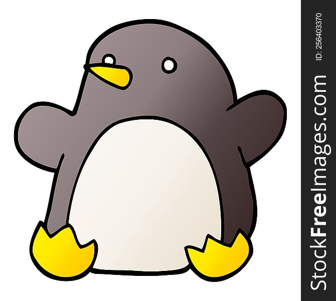 Cartoon Doodle Dancing Penguin