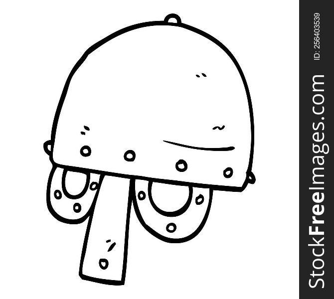 Line Drawing Cartoon Viking Helmet