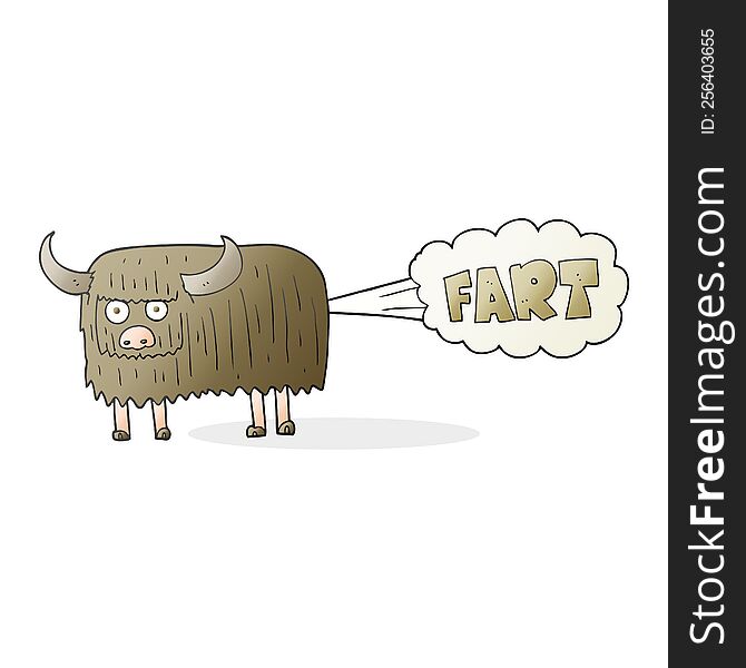 Cartoon Hairy Cow Farting