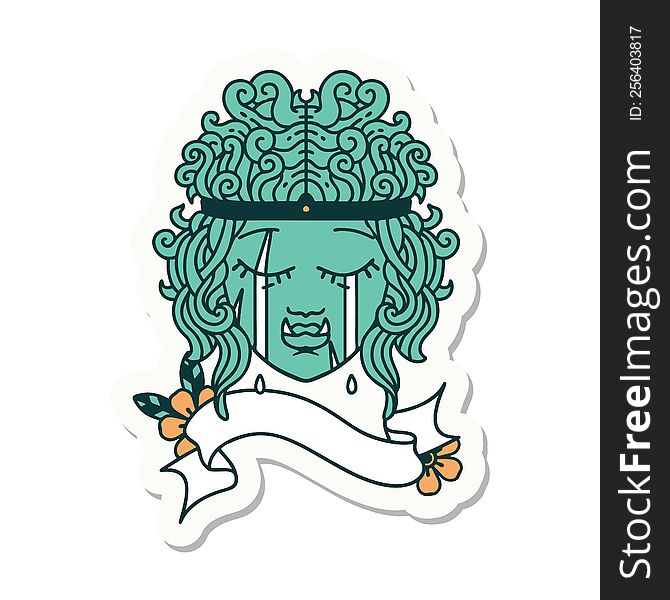 Crying Orc Barbarian Character Face Sticker
