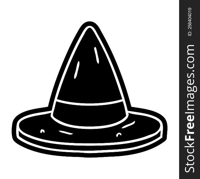 cartoon icon of a witches hat. cartoon icon of a witches hat