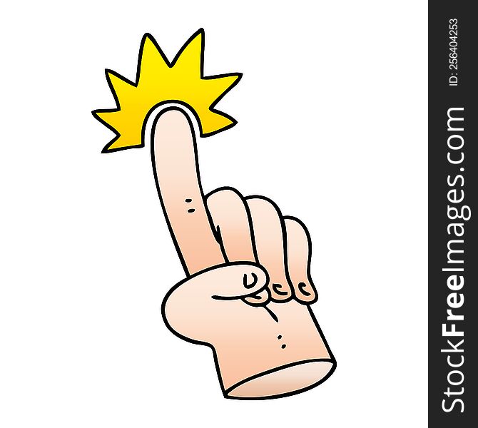 Pointing Finger Quirky Gradient Shaded Cartoon