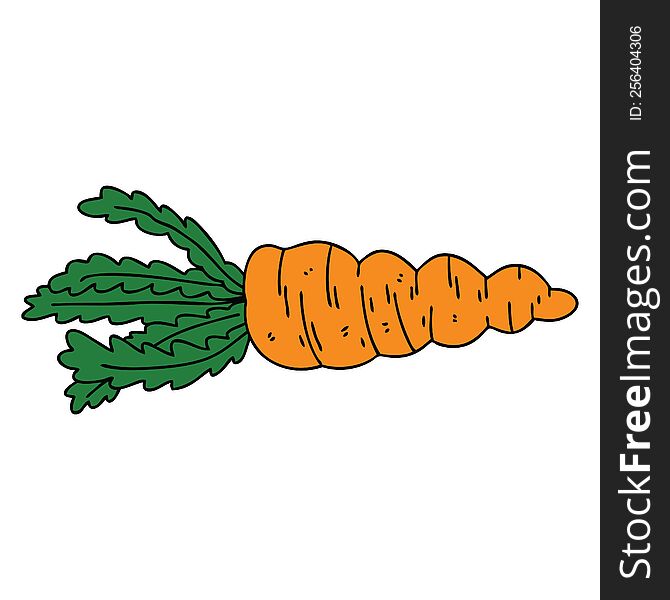 Quirky Hand Drawn Cartoon Carrot