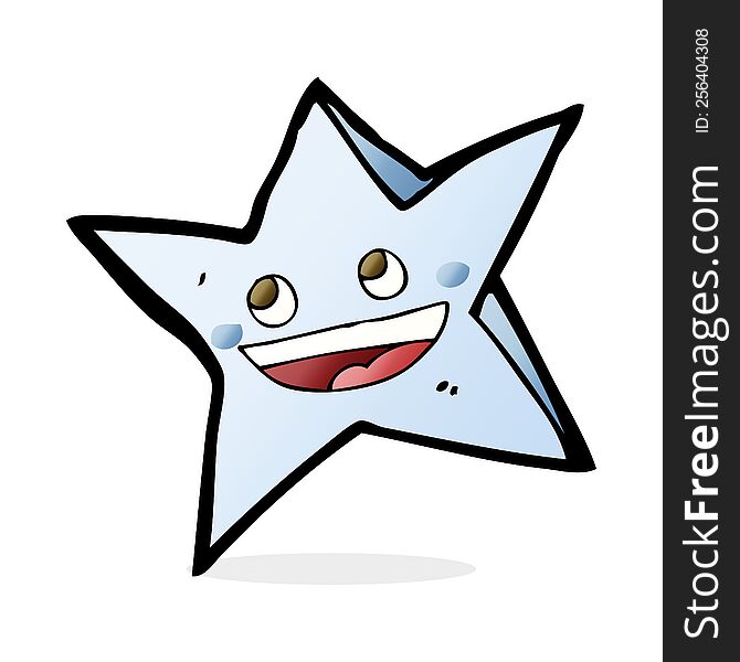 cartoon happy star character