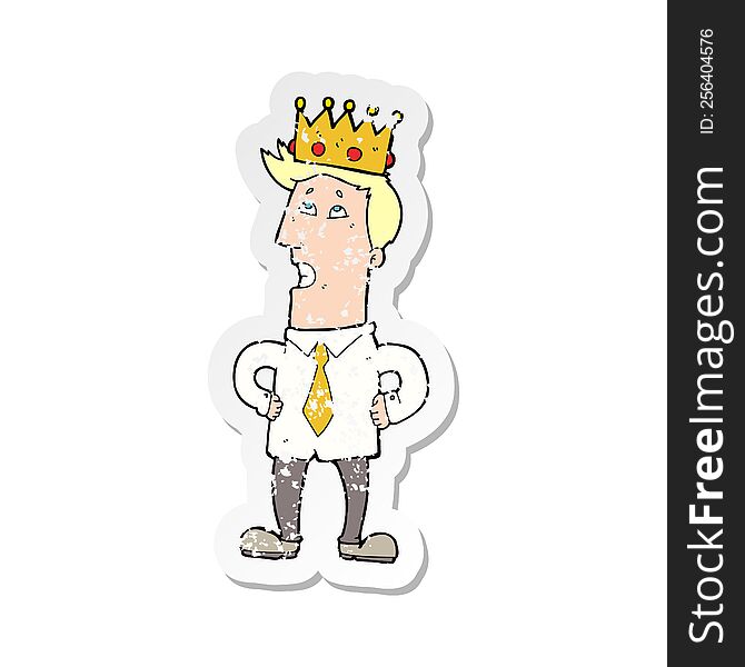 retro distressed sticker of a cartoon prince