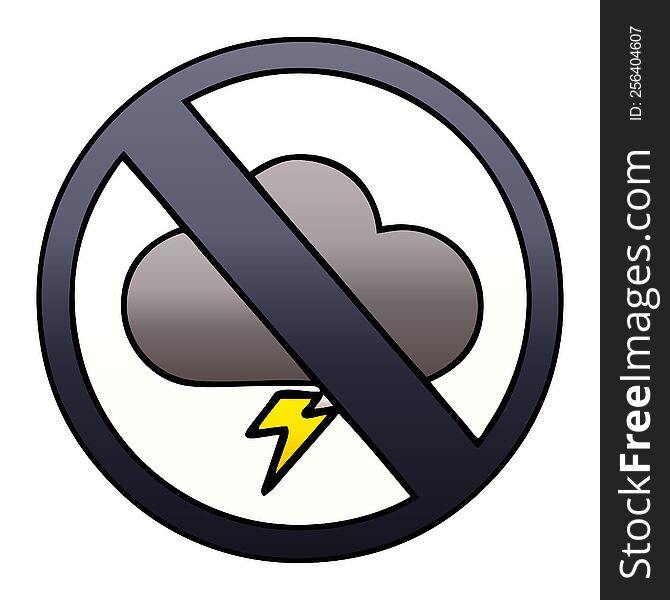 gradient shaded cartoon of a weather warning sign