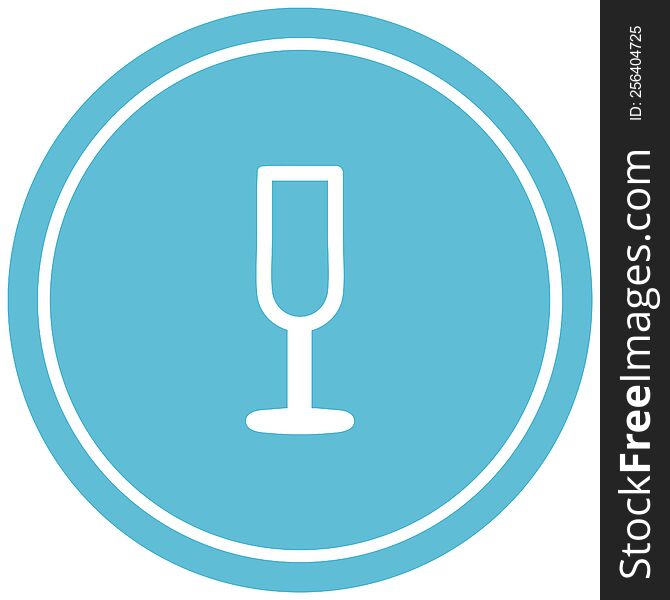 champagne flute circular icon symbol