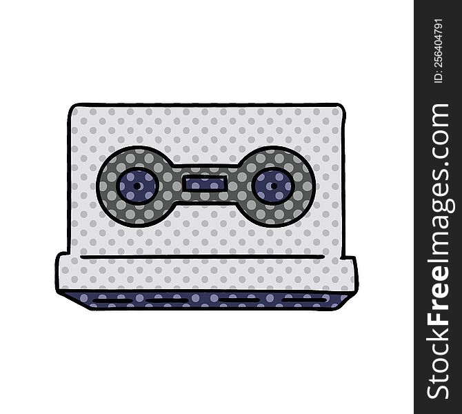 hand drawn cartoon doodle of a retro cassette tape