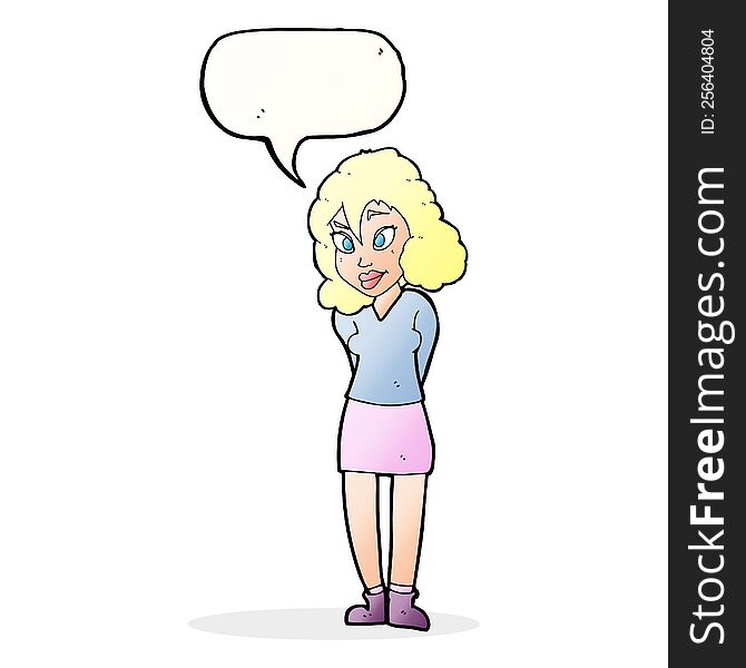 cartoon confused woman with speech bubble