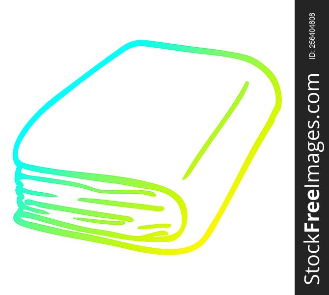 cold gradient line drawing of a cartoon diary book