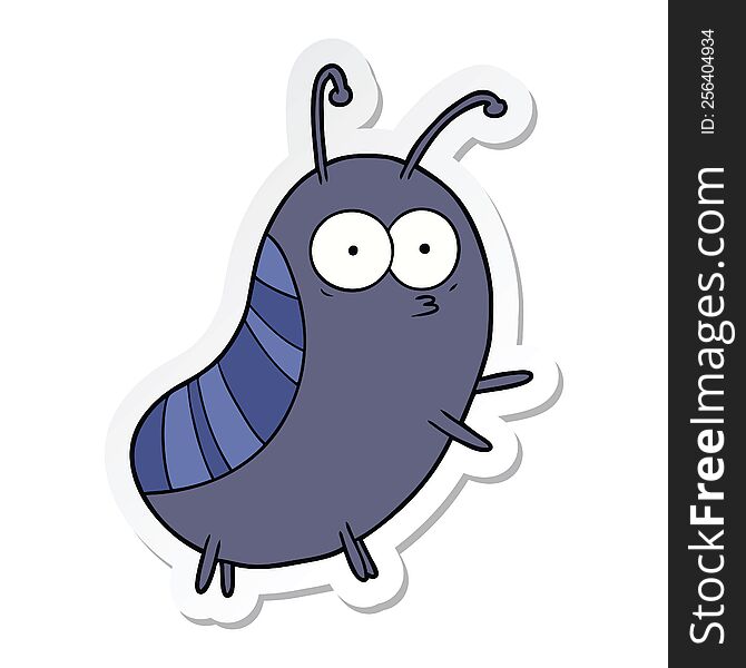 sticker of a funny cartoon beetle