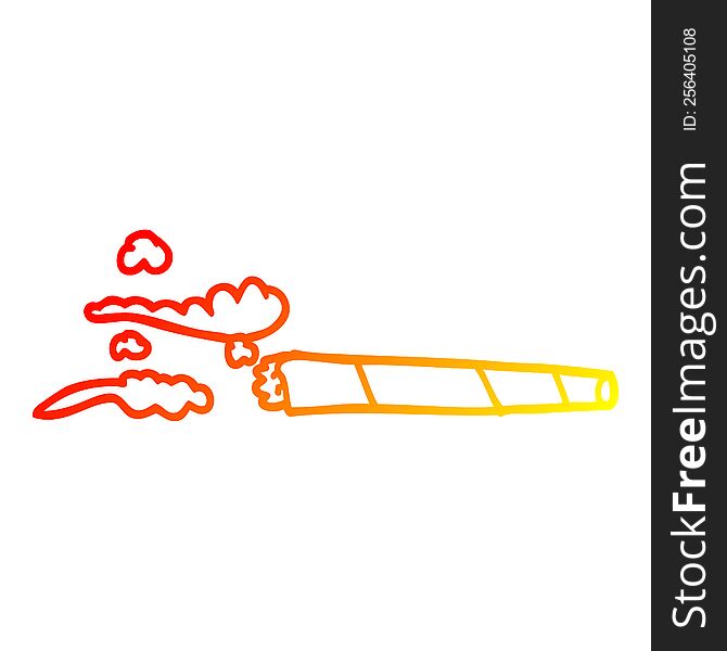 warm gradient line drawing of a cartoon lit joint