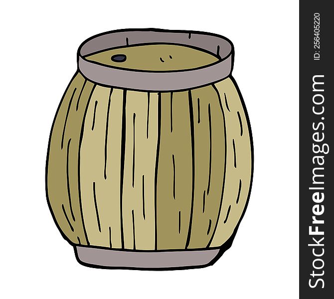 Cartoon Doodle Beer Barrel