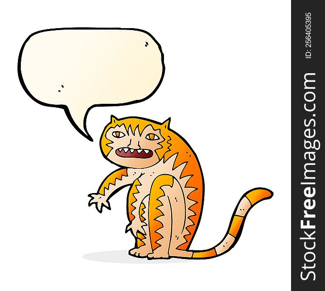 cartoon tiger with speech bubble