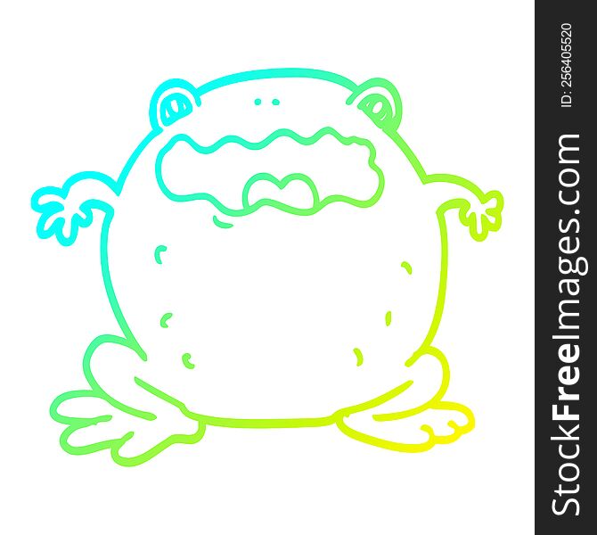 Cold Gradient Line Drawing Cartoon Toad