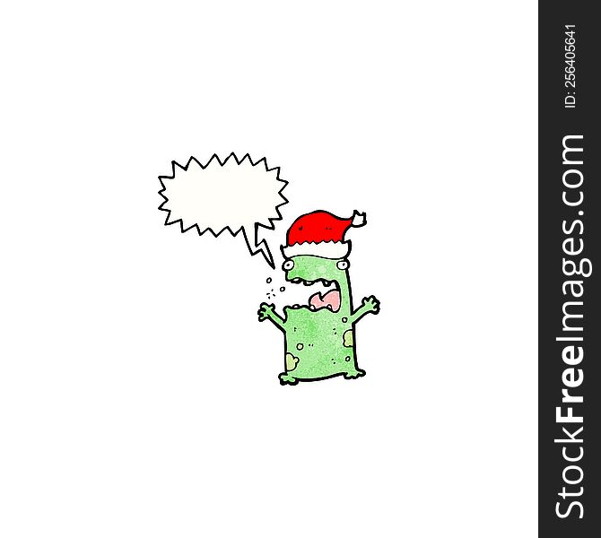 cartoon shouting christmas frog