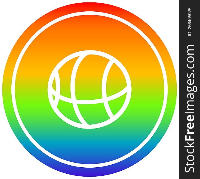 basketball sports circular icon with rainbow gradient finish. basketball sports circular icon with rainbow gradient finish