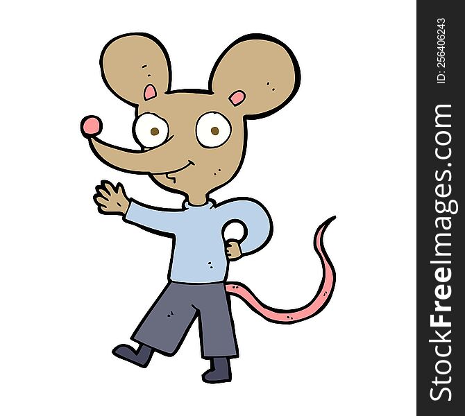 cartoon waving mouse