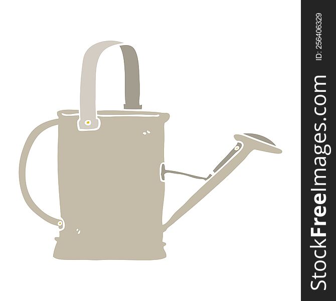 flat color style cartoon watering can