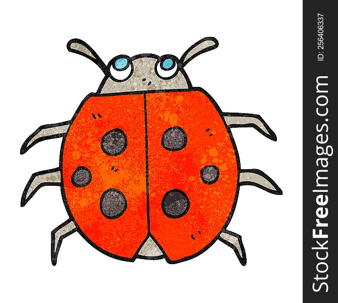 freehand textured cartoon ladybug