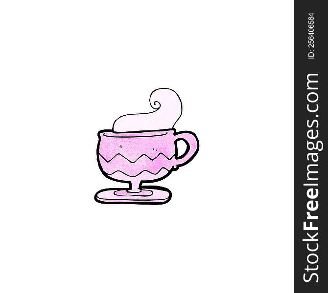 cartoon hot cup of tea
