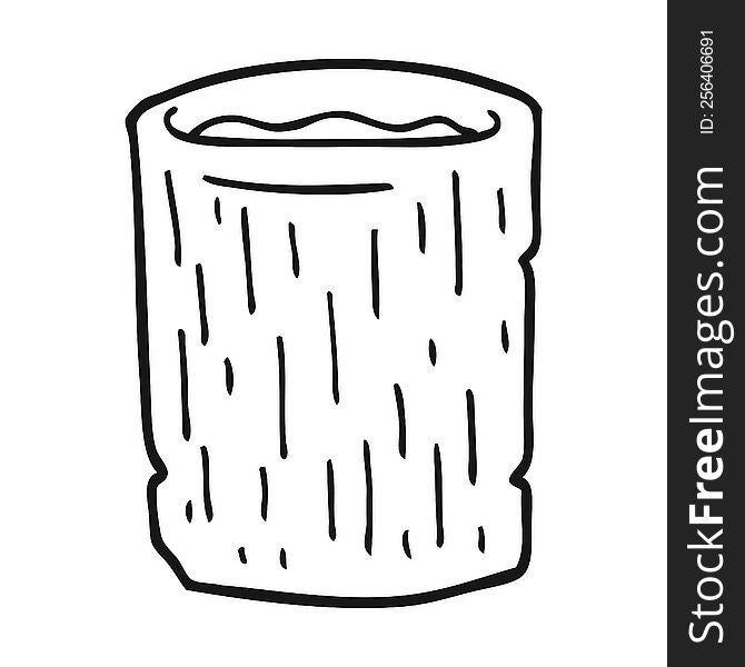 Black And White Cartoon Wooden Cup With Water