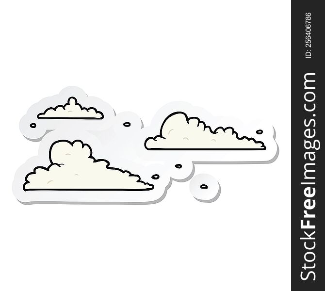 sticker of a cartoon clouds