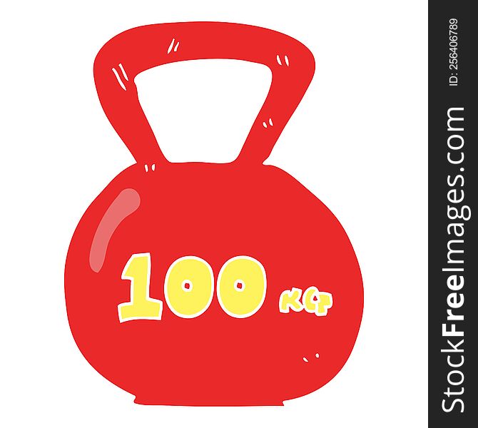 Flat Color Illustration Of A Cartoon 10kg Kettle Bell Weight