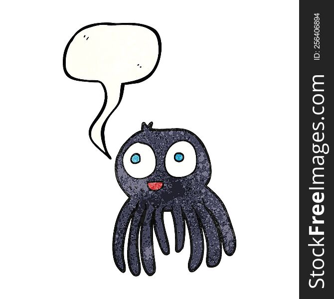 Speech Bubble Textured Cartoon Spider