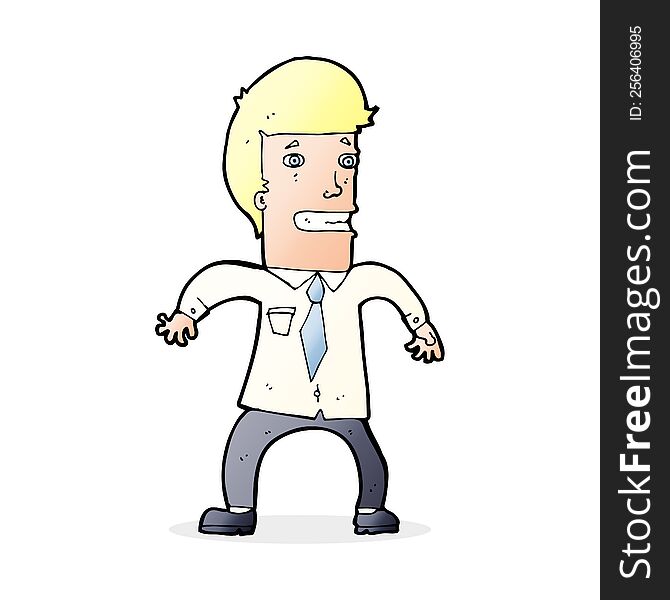 cartoon nervous businessman