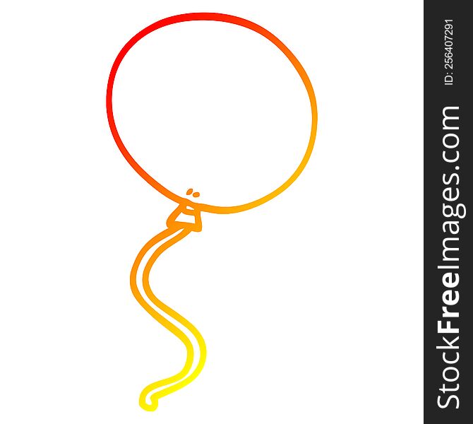 Warm Gradient Line Drawing Cartoon Balloon