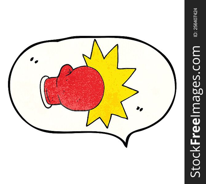 Speech Bubble Textured Cartoon Boxing Glove