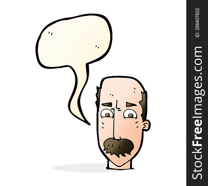 Cartoon Annnoyed Old Man With Speech Bubble