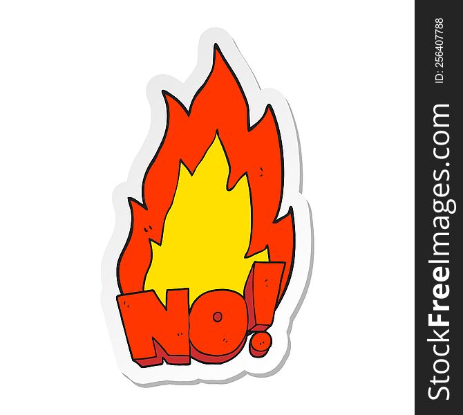 sticker of a cartoon NO shout