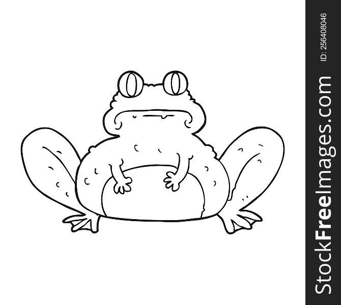 Black And White Cartoon Frog