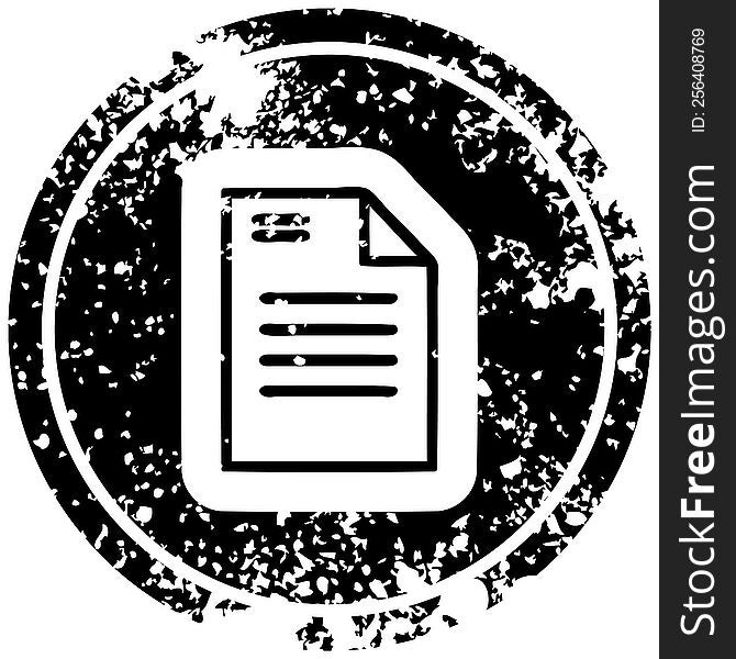 official document distressed icon symbol
