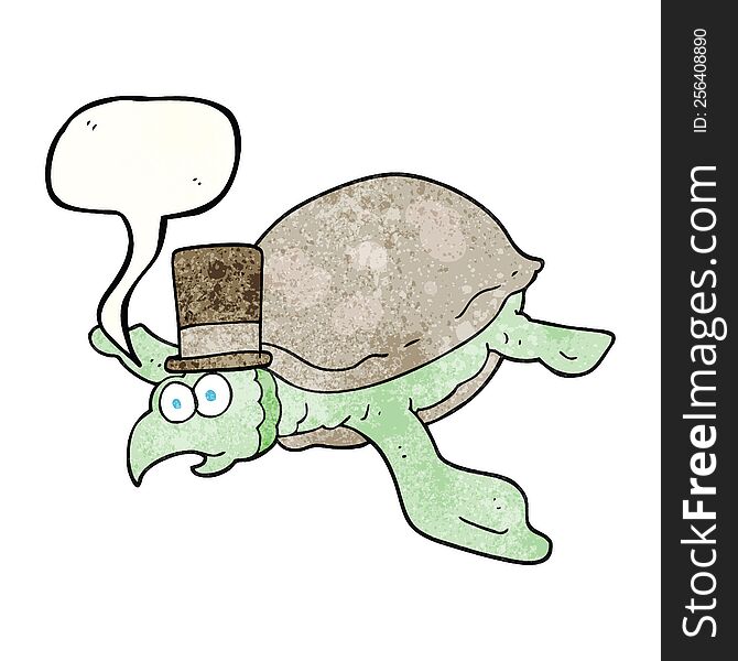 freehand speech bubble textured cartoon turtle